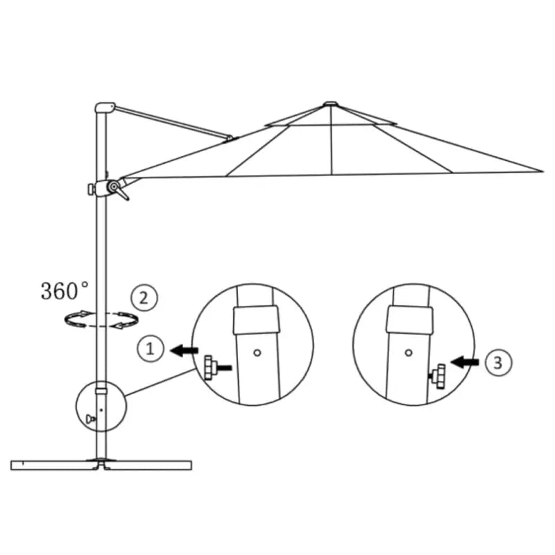 Elegante hangende parasol met aluminium paal voor schaduw en UV-bescherming - Parasols en zonneschermen