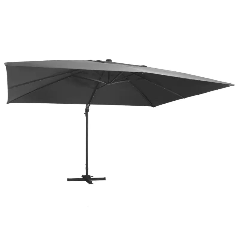 Elegante hangende parasol met gepoedercoat aluminium en aluminium paal - Antraciet / 400 x 300 cm (7 x 5 cm) / 1
