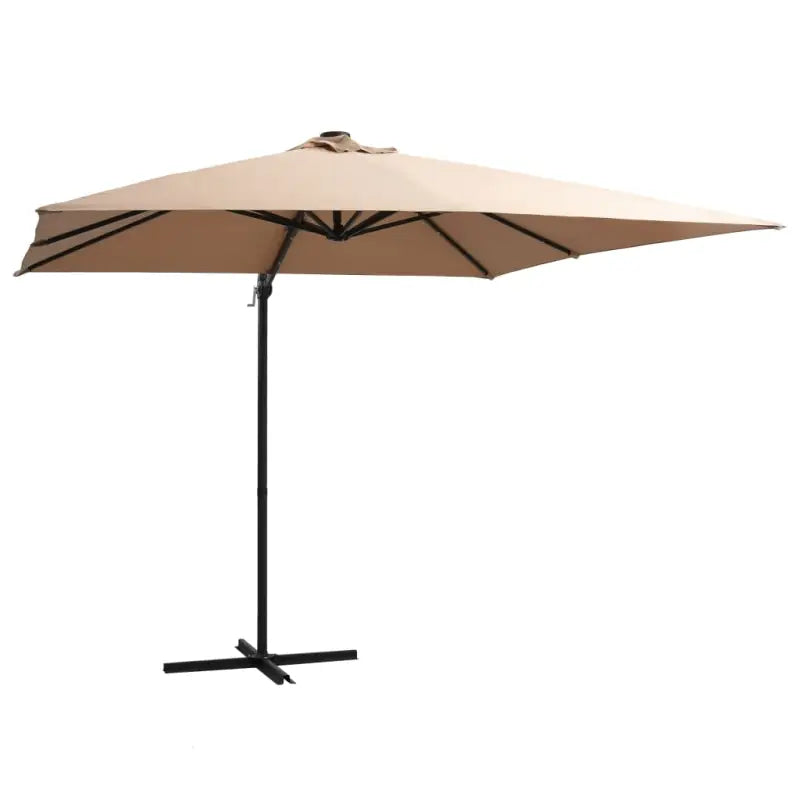 Elegante hangende parasol met LED-verlichting en stalen paal voor zorg ervoor tijdens zware regenval - Parasols