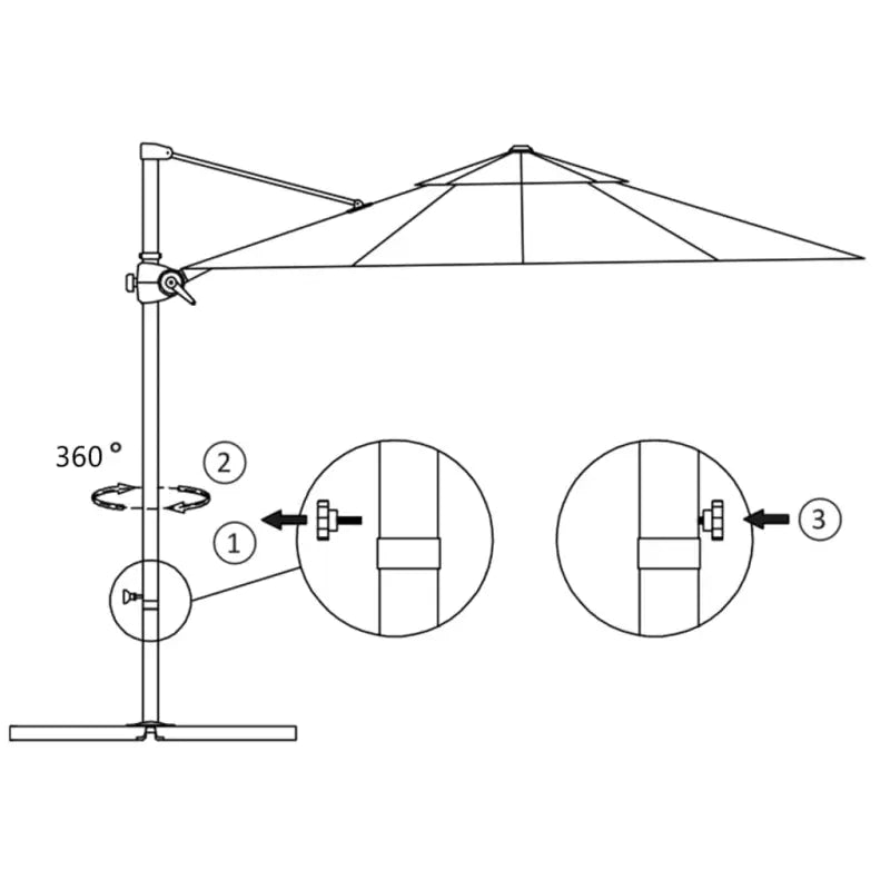 Elegante hangende parasol met stalen paal voor schaduw en UV-bescherming - Parasols en zonneschermen