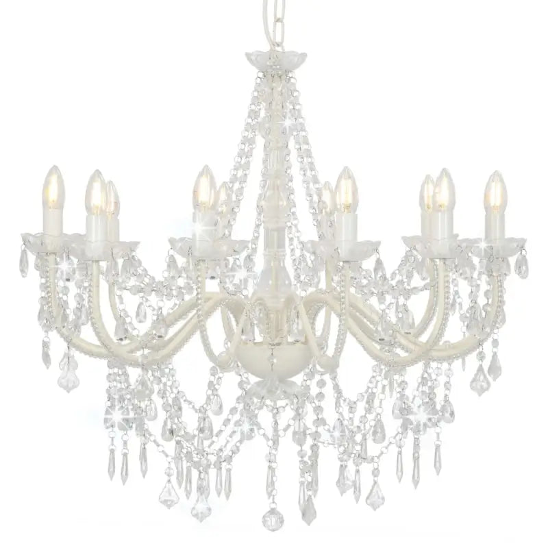 Elegante Kristallen Chandelier voor een opvallende interieurstijl - Wit / 1 - Kroonluchters