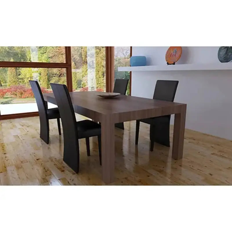 Elegante kunstlederen eetkamerstoelen met tijdloos design - Donkerbruin / 4 - Eetkamerstoelen