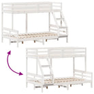 Elegante metalen stapelbed met massief grenenhout voor kleine kamers - Bedden & bedframes
