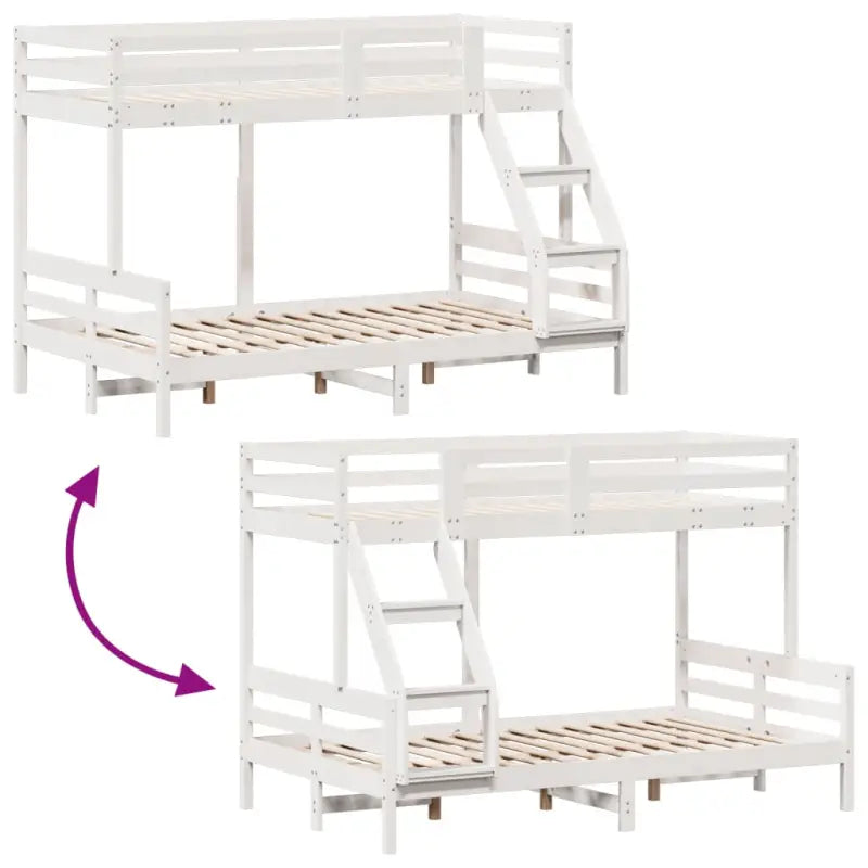 Elegante metalen stapelbed met massief grenenhout voor kleine kamers - Bedden & bedframes