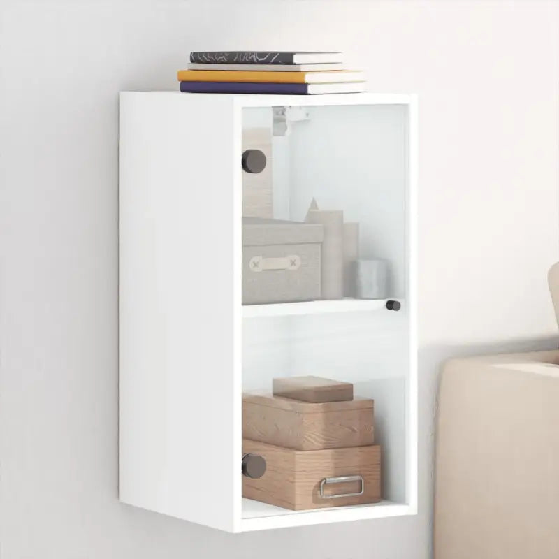 Elegante opbergkast met glazen deuren voor decoratie en organisatie - Wit / 1 - Opbergkasten & lockerkasten