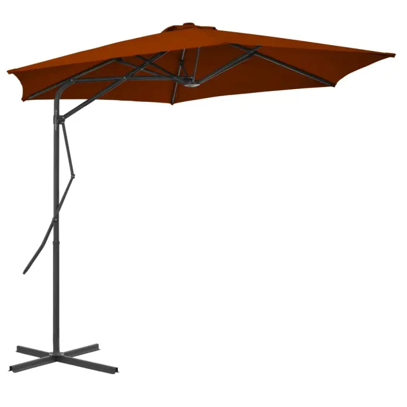 Elegante parasol met stalen paal en 360 graden draaien voor schaduw - Terracotta / 1 - Parasols en zonneschermen