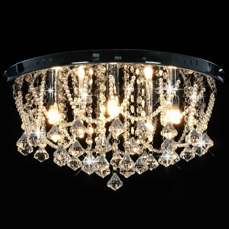 Elegante plafondlamp met kristallen en glinsterende kralen - 45 x 22 cm / 1 - Lampen