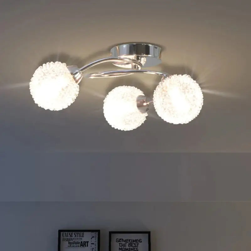 Elegante plafondlamp met metalen basis en spiraamse armen - 1 / 3 / without led bulbs - Plafondlampen