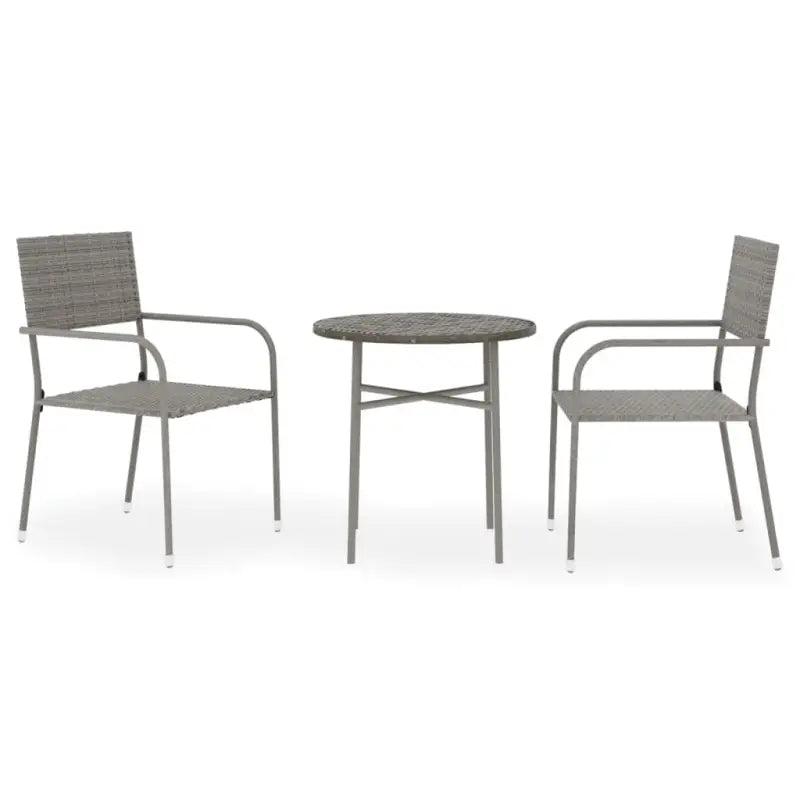 Elegante poly rattan tuinset voor buiten genieten - Grijs - Tuinsets