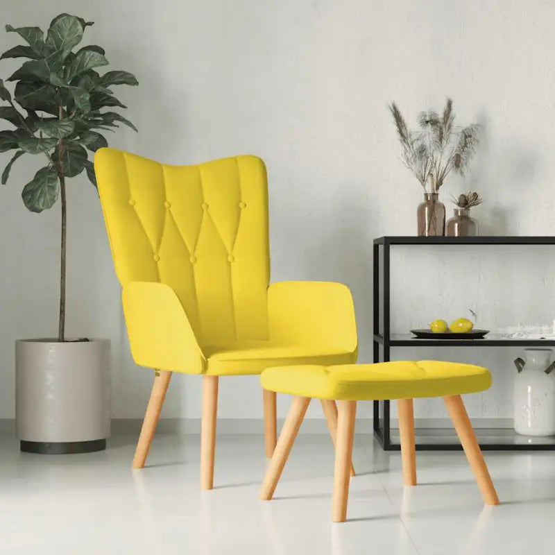 Elegante relaxfauteuil met modern design en aantrekkelijk detail - Mosterdgeel / 1 / Met voetensteun - Fauteuils &