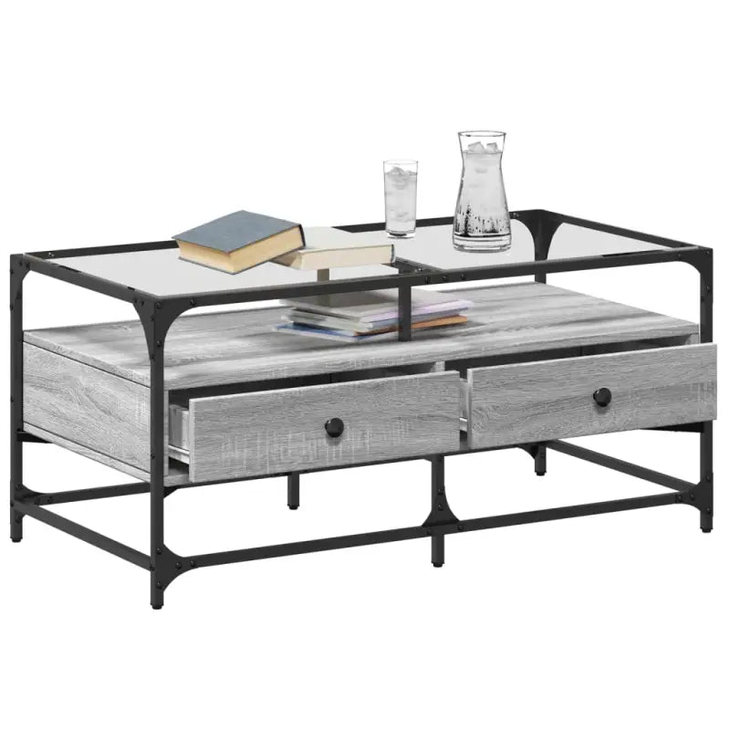 Elegante salontafel met glazen blad voor moderne woonkamer decoratie - Salontafels
