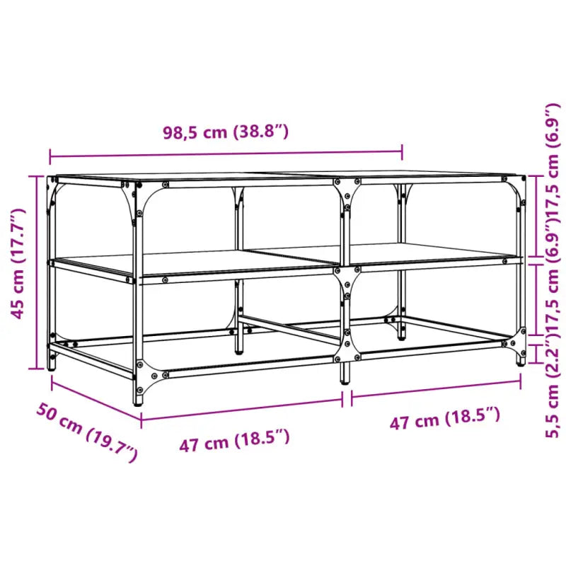 Elegante salontafel met glazen blad voor moderne woonkamers - Salontafels