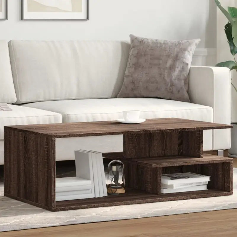 Elegante salontafel van bewerkt hout die eenvoudig schoon te maken - bruin eikenkleur / 1 - Salontafels