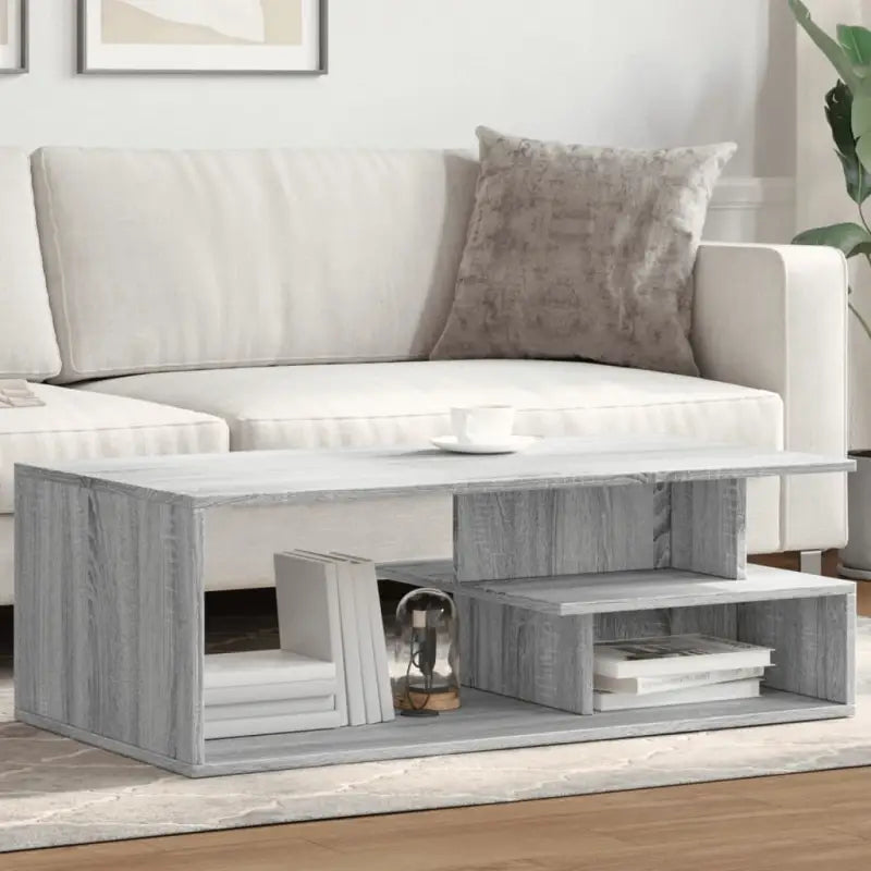 Elegante salontafel van bewerkt hout die eenvoudig schoon te maken - Grijs sonoma / 1 - Salontafels