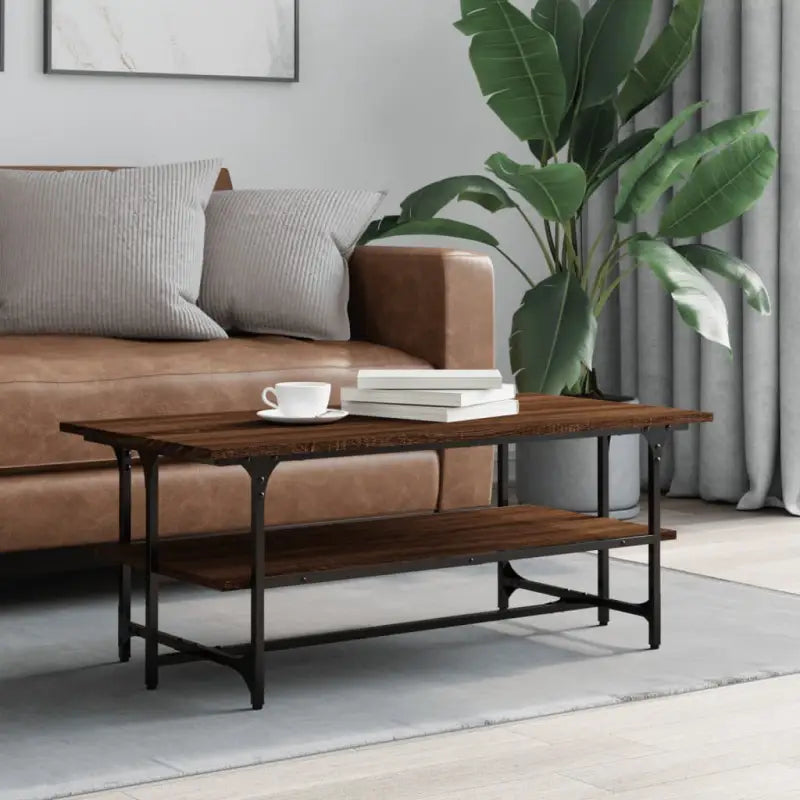 Elegante salontafel van bewerkt hout voor een moderne woonkamer - bruin eikenkleur / 1 - Salontafels