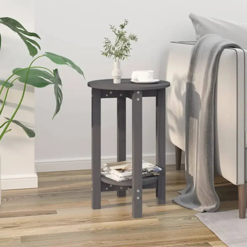 Elegante salontafel van massief grenenhout met rustieke uitstraling - Grijs / Ø 40 x 60 cm / 1 - Salontafels