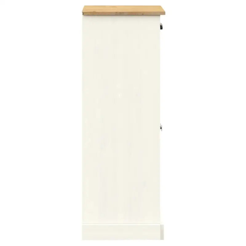 Elegante schoenenkast van massief grenenhout met metalen handgrepen - Wit / 1 - Schoenenrekken