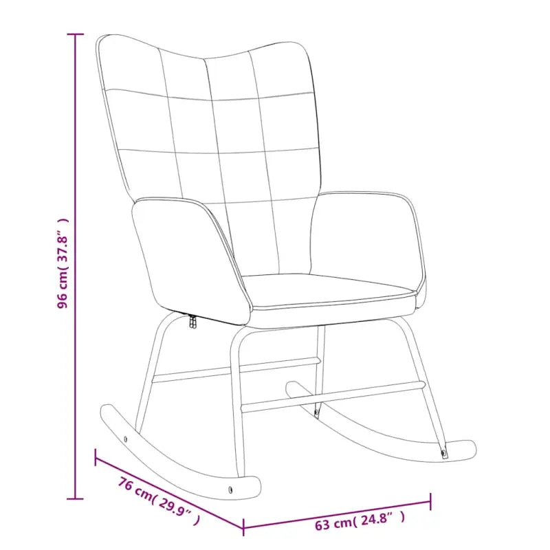 Elegante Schommelstoel met Blokpatroon voor een Modern Interieur - Schommelstoelen