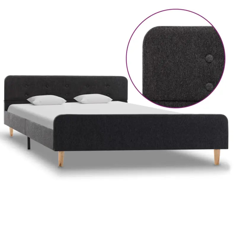 Elegante slaapkamer met klassiek bedframe en gepoedercoat stalen poten - Donkergrijs / 160 x 200 cm - Bedden & bedframes
