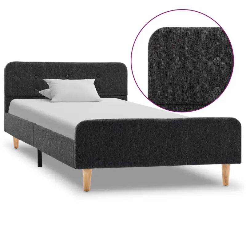 Elegante slaapkamer met klassiek bedframe en gepoedercoat stalen poten - Donkergrijs / 100 x 200 cm - Bedden & bedframes