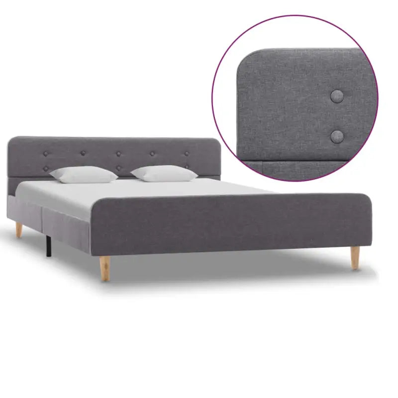 Elegante slaapkamer met klassiek bedframe en gepoedercoat stalen poten - Lichtgrijs / 160 x 200 cm - Bedden & bedframes