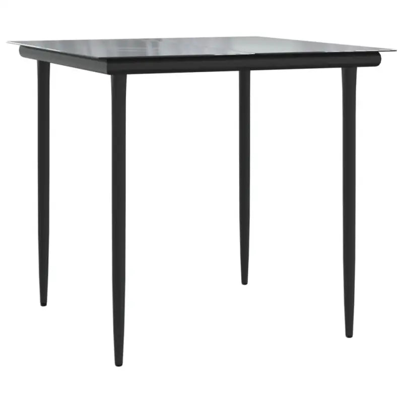 Elegante tuinset met gehard glas en gepoedercoat staal - 80 cm tafellengte - Tuinsets