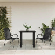 Elegante tuinset met gehard glas en gepoedercoat staal - 80 cm tafellengte - Tuinsets