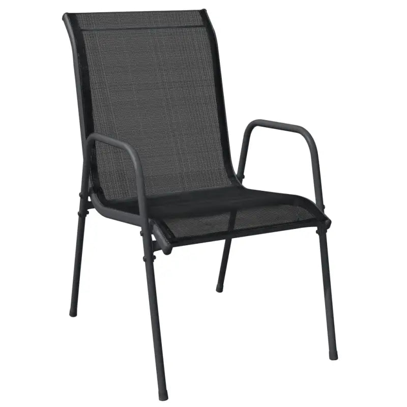 Elegante tuinset met gehard glas en gepoedercoat staal - 80 cm tafellengte - Tuinsets