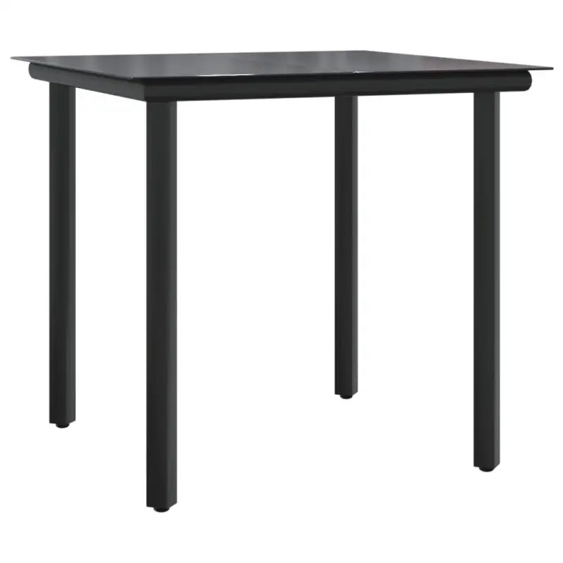Elegante tuinset met gehard glas en gepoedercoat staal - 80 cm tafellengte - Tuinsets