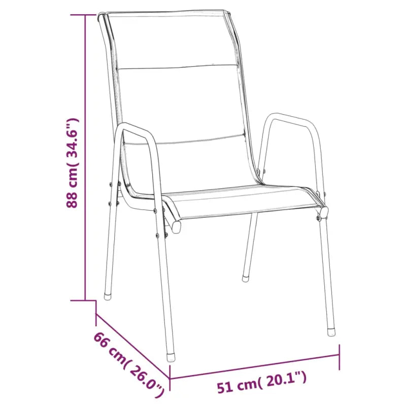 Elegante tuinset met gehard glas en gepoedercoatt staal - Tuinsets