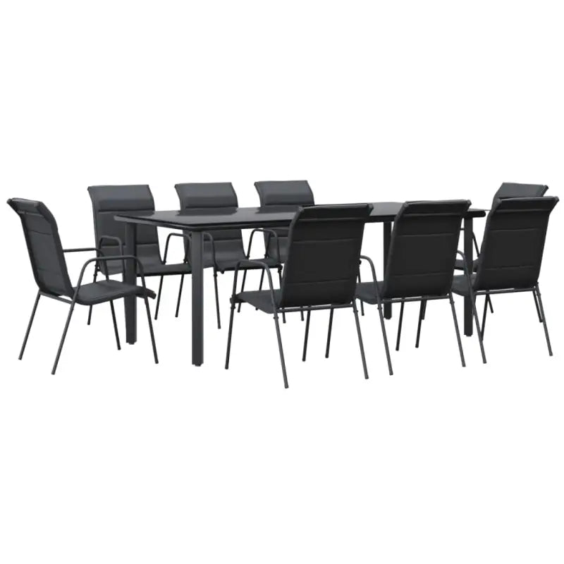 Elegante tuinset met gehard glas en gepoedercoatt staal - Tuinsets