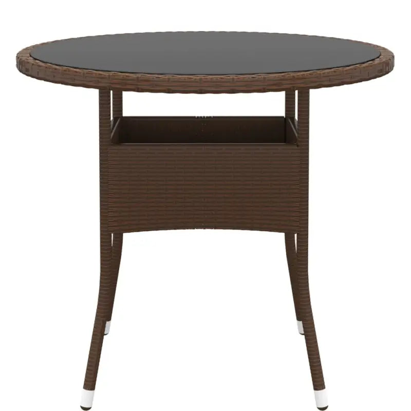 Elegante tuinset met poly rattan en gehard glas voor terras of tuin - Tuinsets