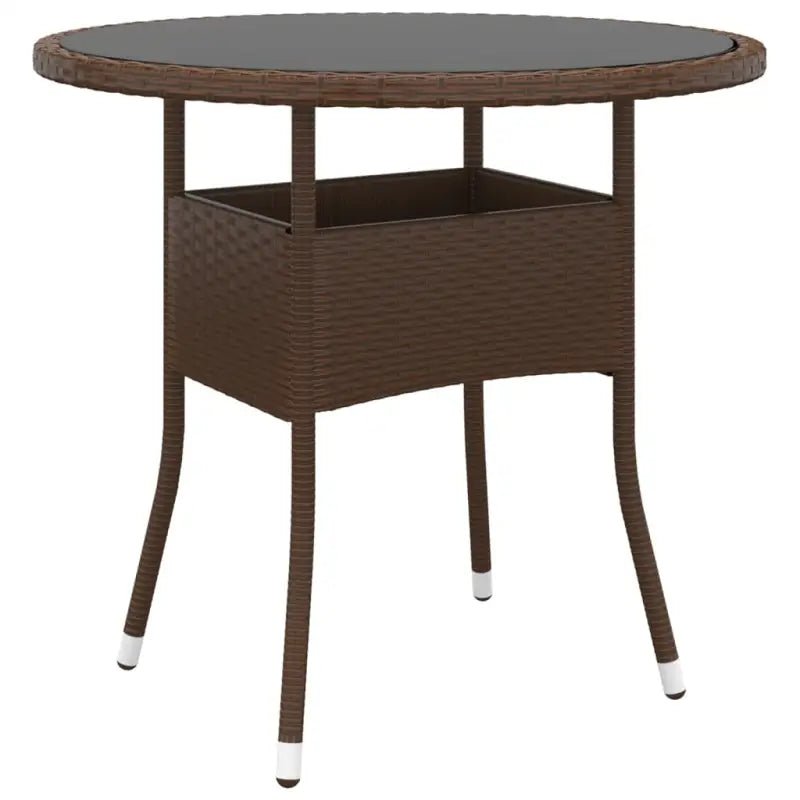 Elegante tuinset met poly rattan en gehard glas voor terras of tuin - Tuinsets