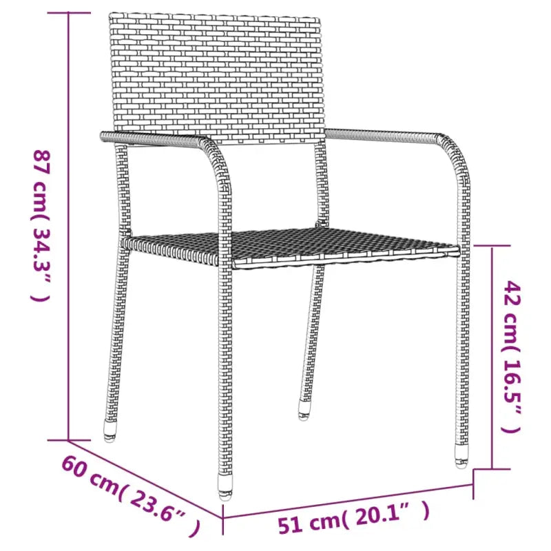 Elegante tuinset met poly rattan en gehard glas voor tuin of terras - Tuinsets