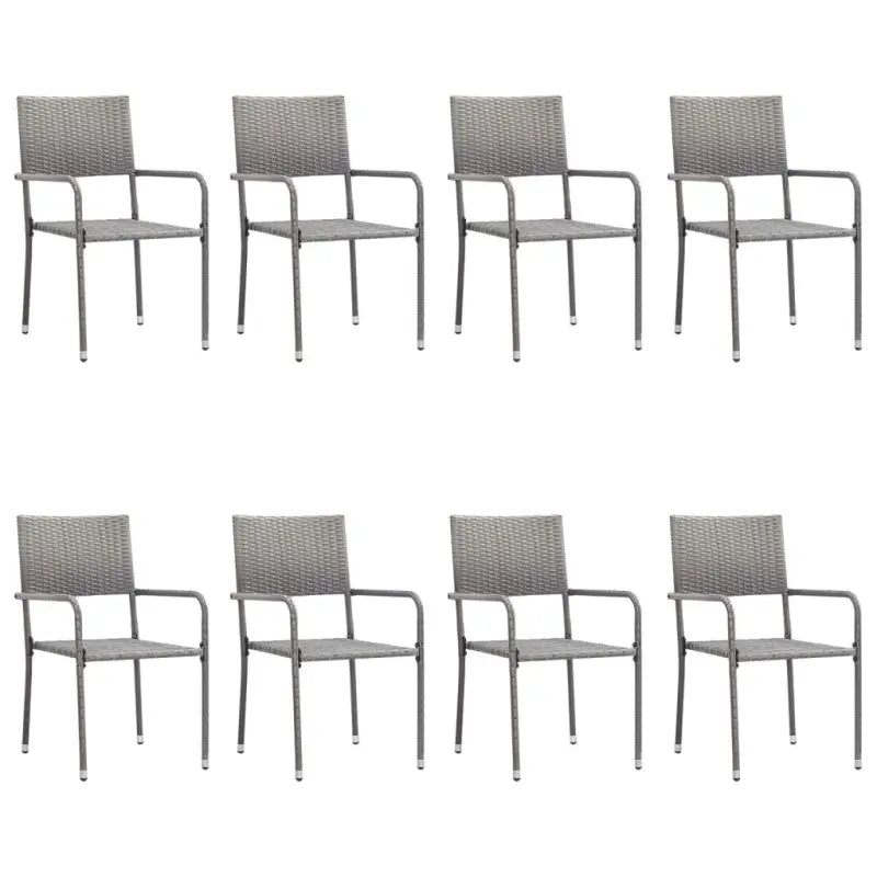 Elegante tuinset met poly rattan en gehard glas voor tuin of terras - Tuinsets