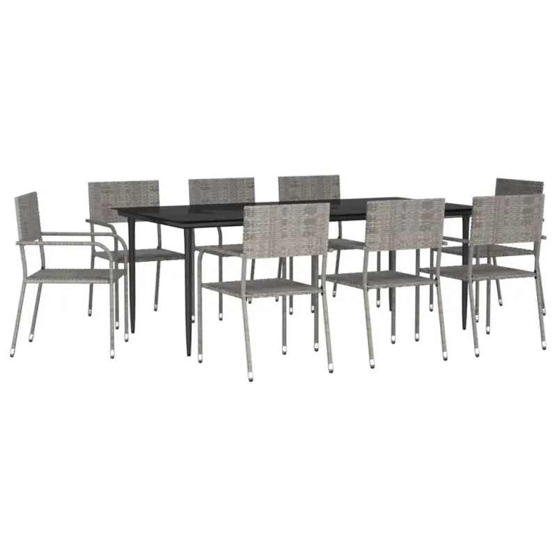 Elegante tuinset met poly rattan en gehard glas voor tuin of terras - Tuinsets