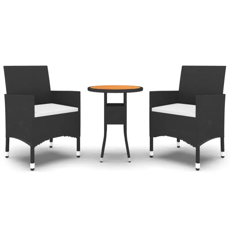 Elegante tuinset met poly rattan en massief acaciahout materialen - Tuinsets