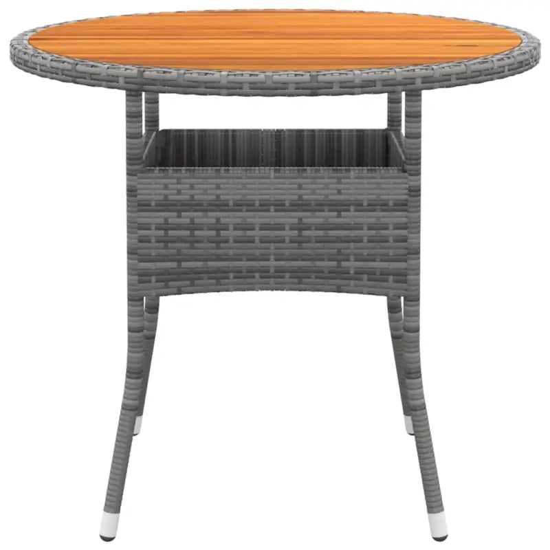 Elegante tuinset met poly rattan en massief acaciahout ontwerp - Grijs - Tuinsets