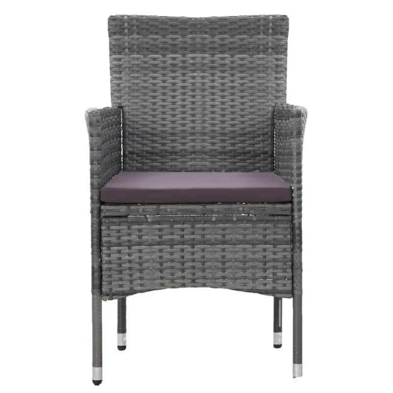 Elegante tuinset met poly rattan en massief acaciahout ontwerp - Grijs - Tuinsets