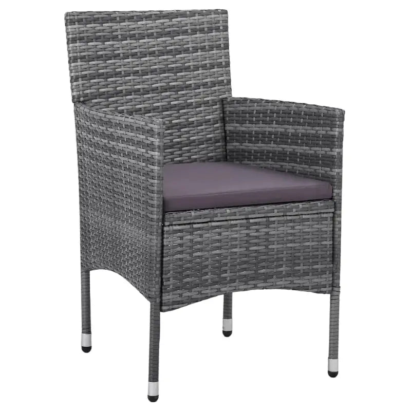 Elegante tuinset met poly rattan en massief acaciahout ontwerp - Grijs - Tuinsets