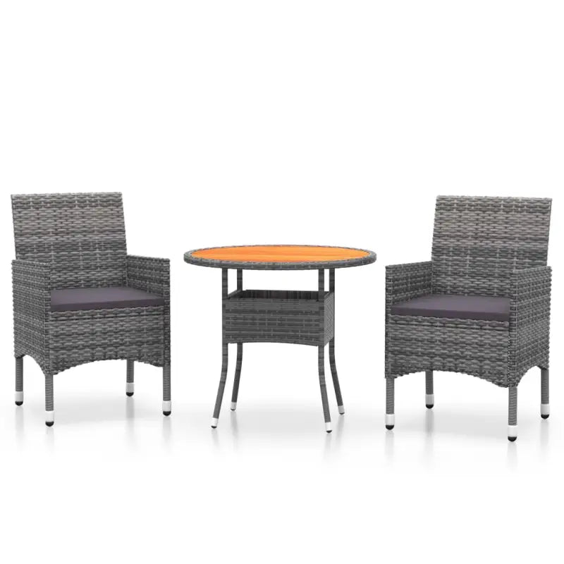 Elegante tuinset met poly rattan en massief acaciahout - Tuinsets