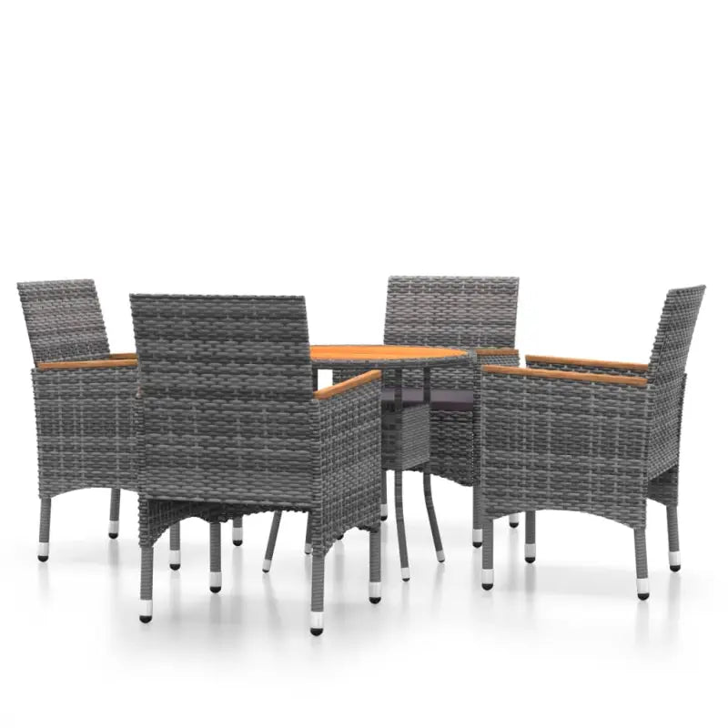 Elegante tuinset met poly rattan en massief acaciahout voor je terras - Tuinsets