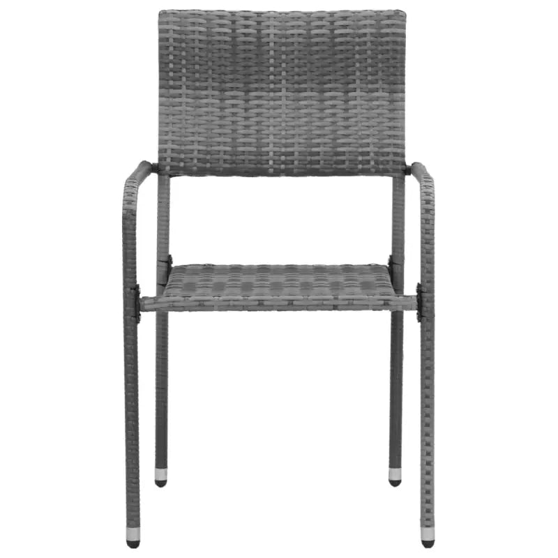 Elegante tuinset met waterdicht PE-rattan en massief acaciahout - Grijs - Tuinsets