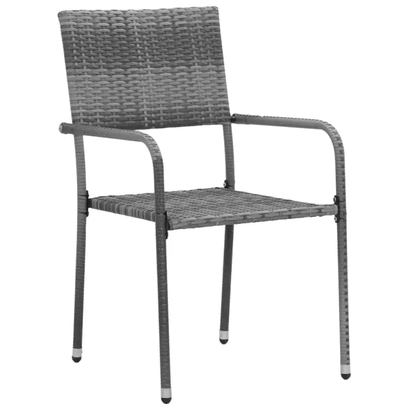 Elegante tuinset met waterdicht PE-rattan en massief acaciahout - Grijs - Tuinsets