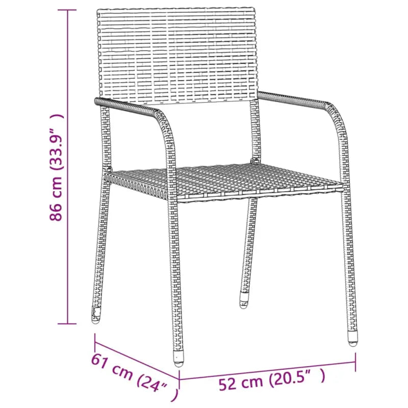 Elegante tuinset met waterdicht PE-rattan en massief acaciahout - Grijs - Tuinsets