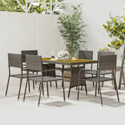 Elegante tuinset met waterdicht PE-rattan en massief acaciahout - Grijs - Tuinsets