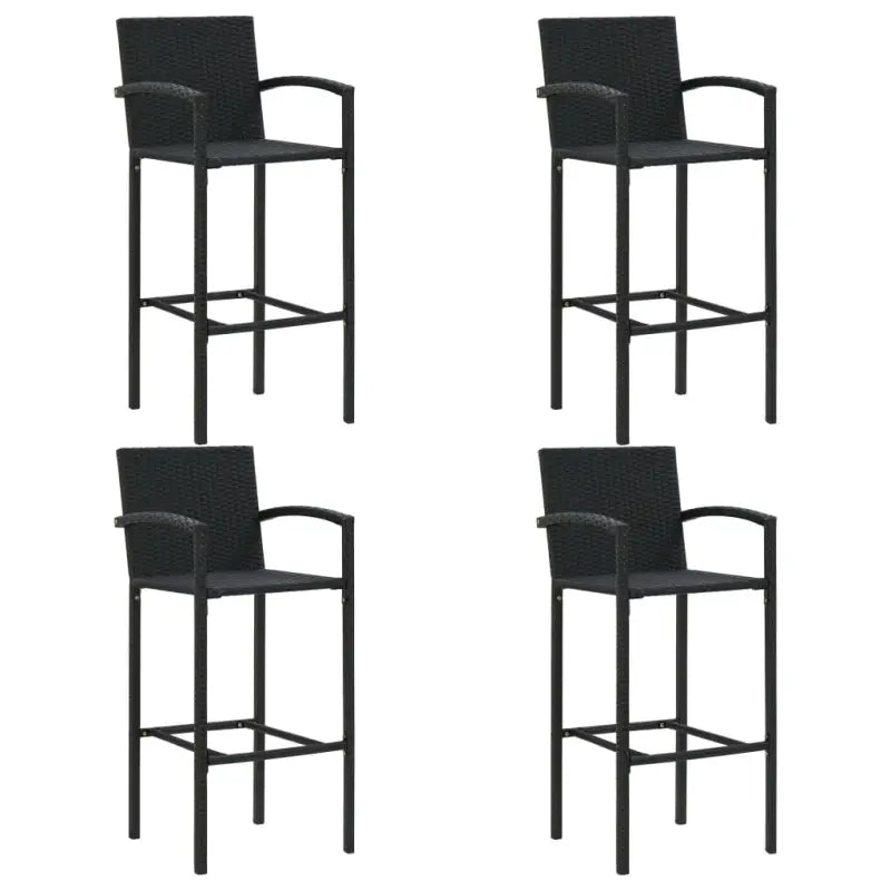 Elegante tuinset met zwart materiaal en gepoedercoat staal - Tuinsets