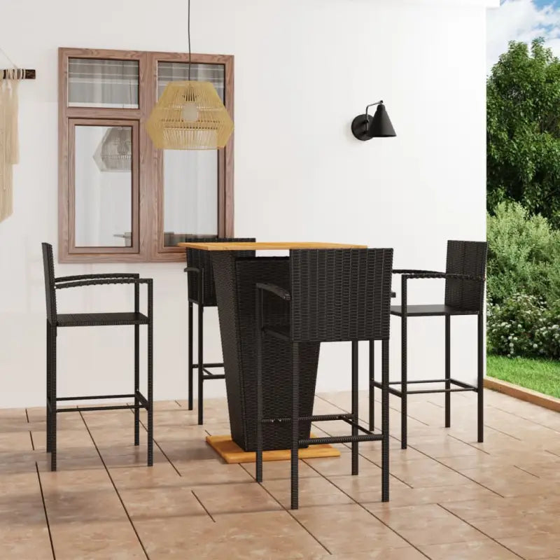 Elegante tuinset met zwart materiaal en gepoedercoat staal - Tuinsets