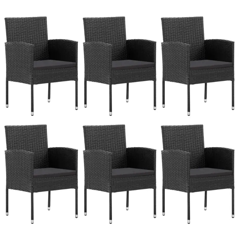 Elegante tuinset met zwart materiaal en poly rattan voor binnen en buiten - Tuinsets