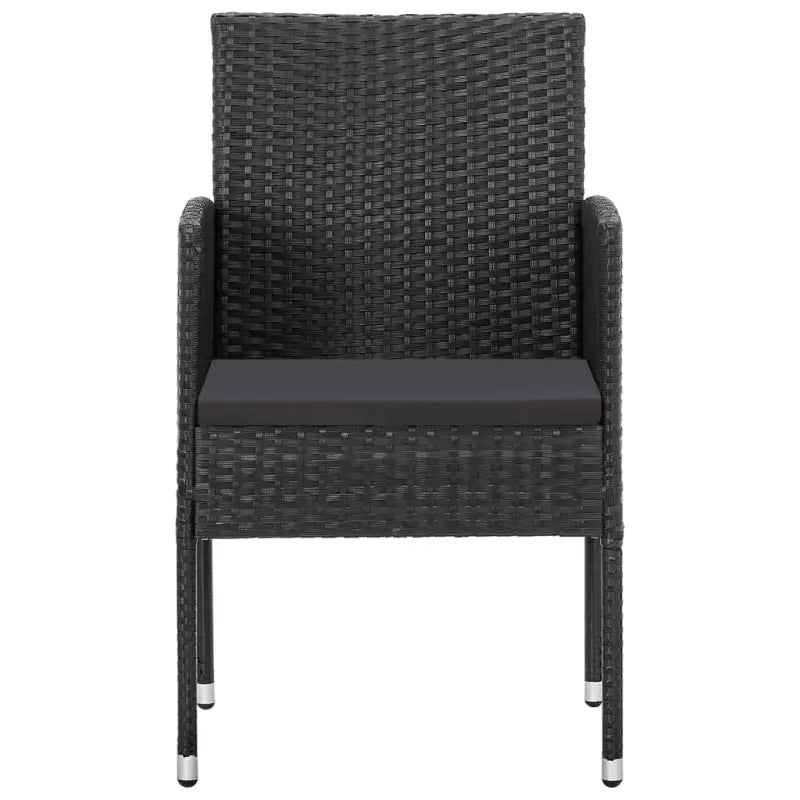 Elegante tuinset met zwart materiaal en poly rattan voor binnen en buiten - Tuinsets